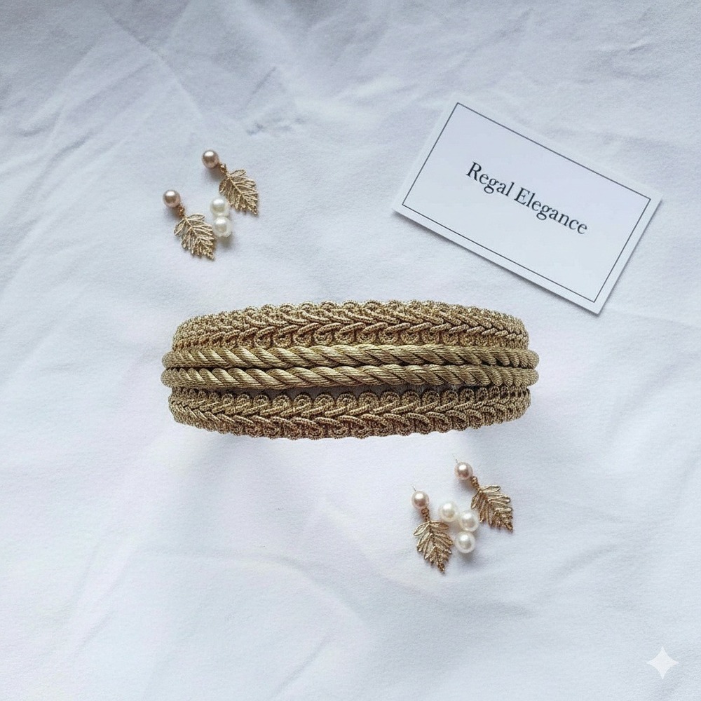 Gold Bangle Cuff Bracelet Statement Metal Rope Braided Boho Chic Jewelry